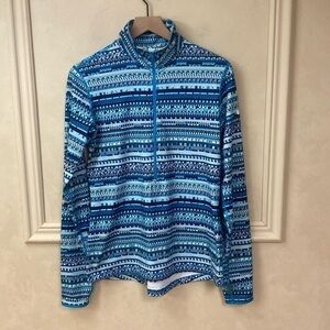 NIKE Pro Dri Fit Womens Blue Half Zip Athletic Running Pullover Large